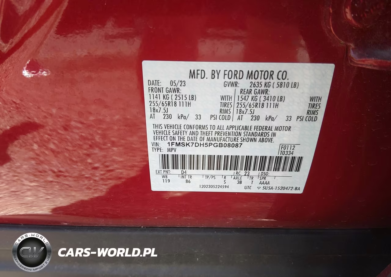 2023 Ford Explorer Xlt VIN:1FMSK7DH5PGB08087 - 9