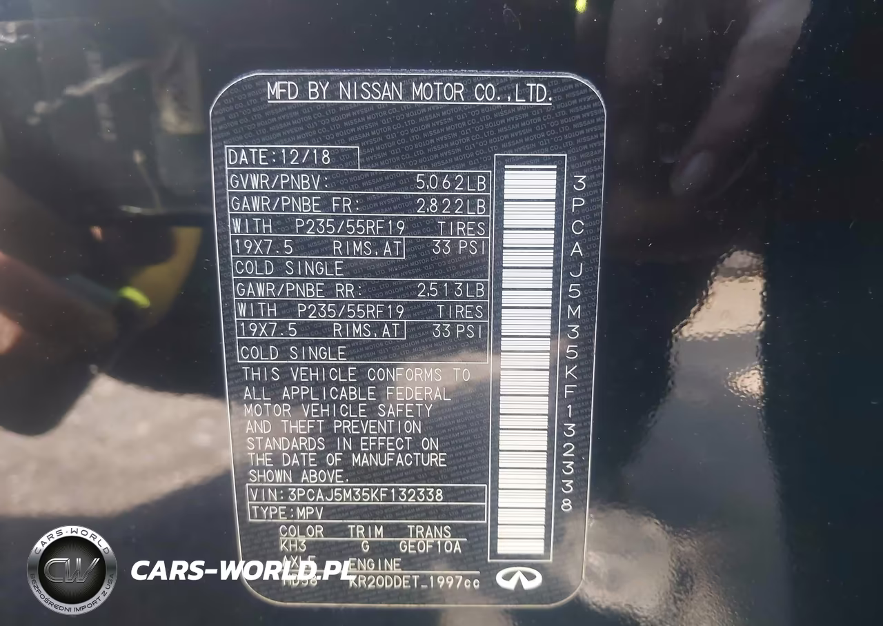 2019 Infiniti Qx50 Luxe VIN:3PCAJ5M35KF132338 - 9