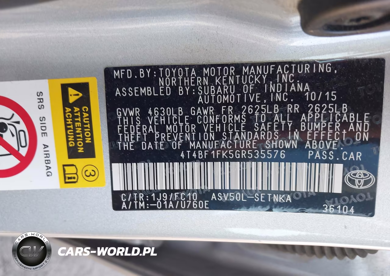 2016 Toyota Camry Le VIN:4T4BF1FK5GR535576 - 9