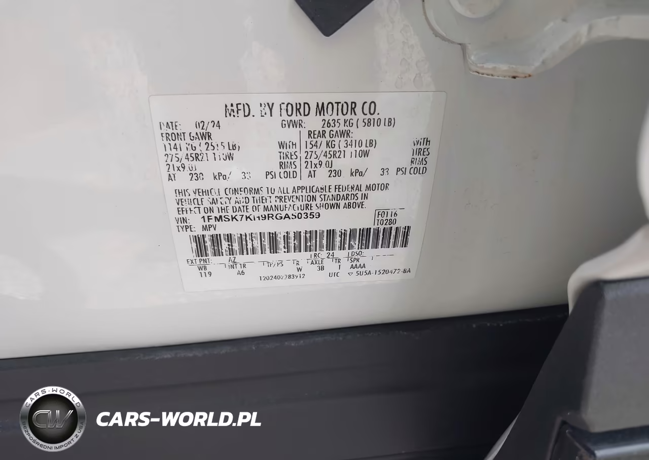 2024 Ford Explorer St-Line VIN:1FMSK7KH9RGA50359 - 9