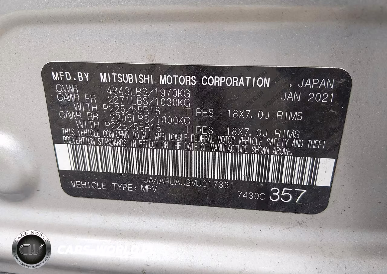 2021 Mitsubishi Outlander Sport 2.0 Be Awc-2.0 Es Awc-2.0 Le Awc-2.0 Se Awc VIN:JA4ARUAU2MU017331 - 9