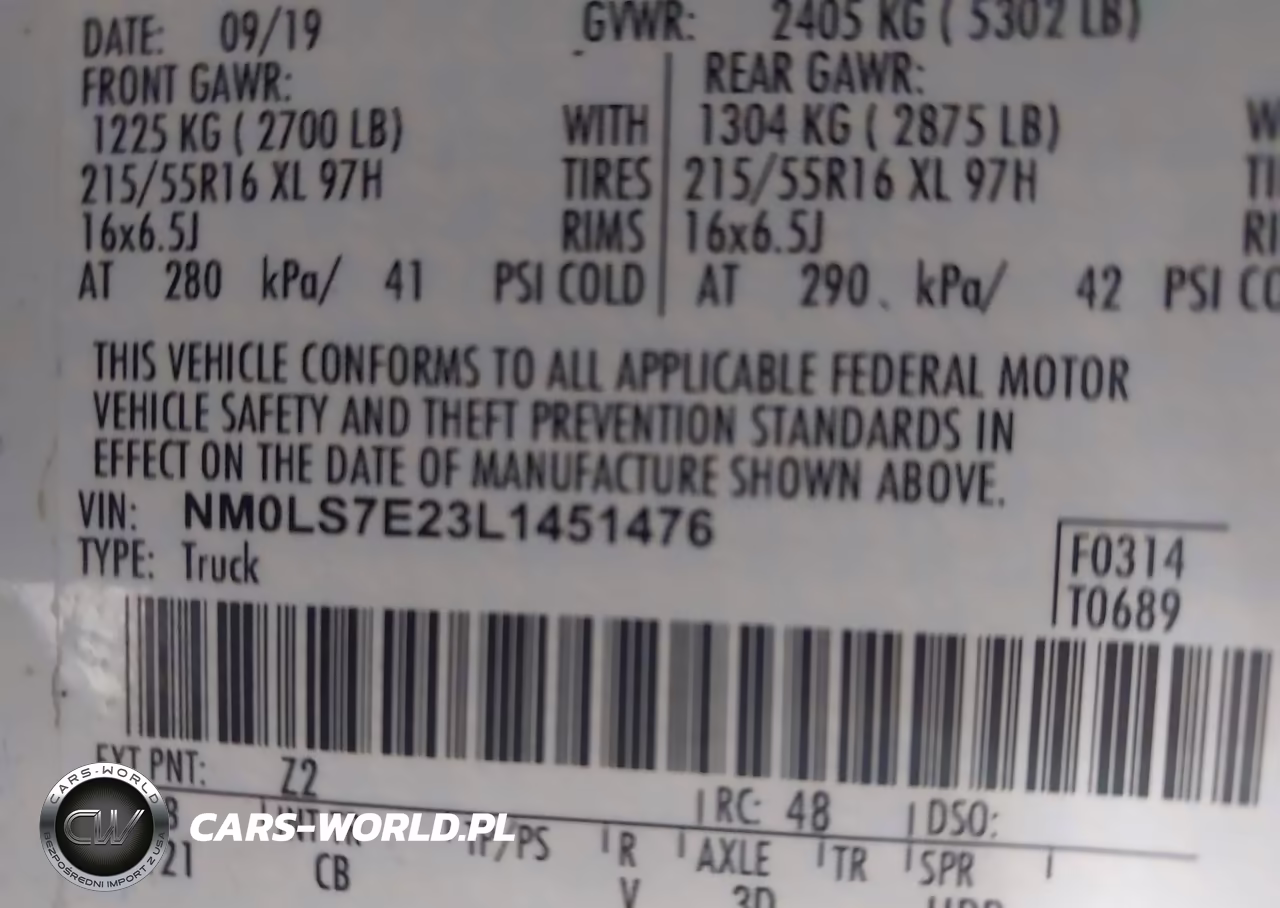 2020 Ford Transit Connect Xl VIN:NM0LS7E23L1451476 - 9