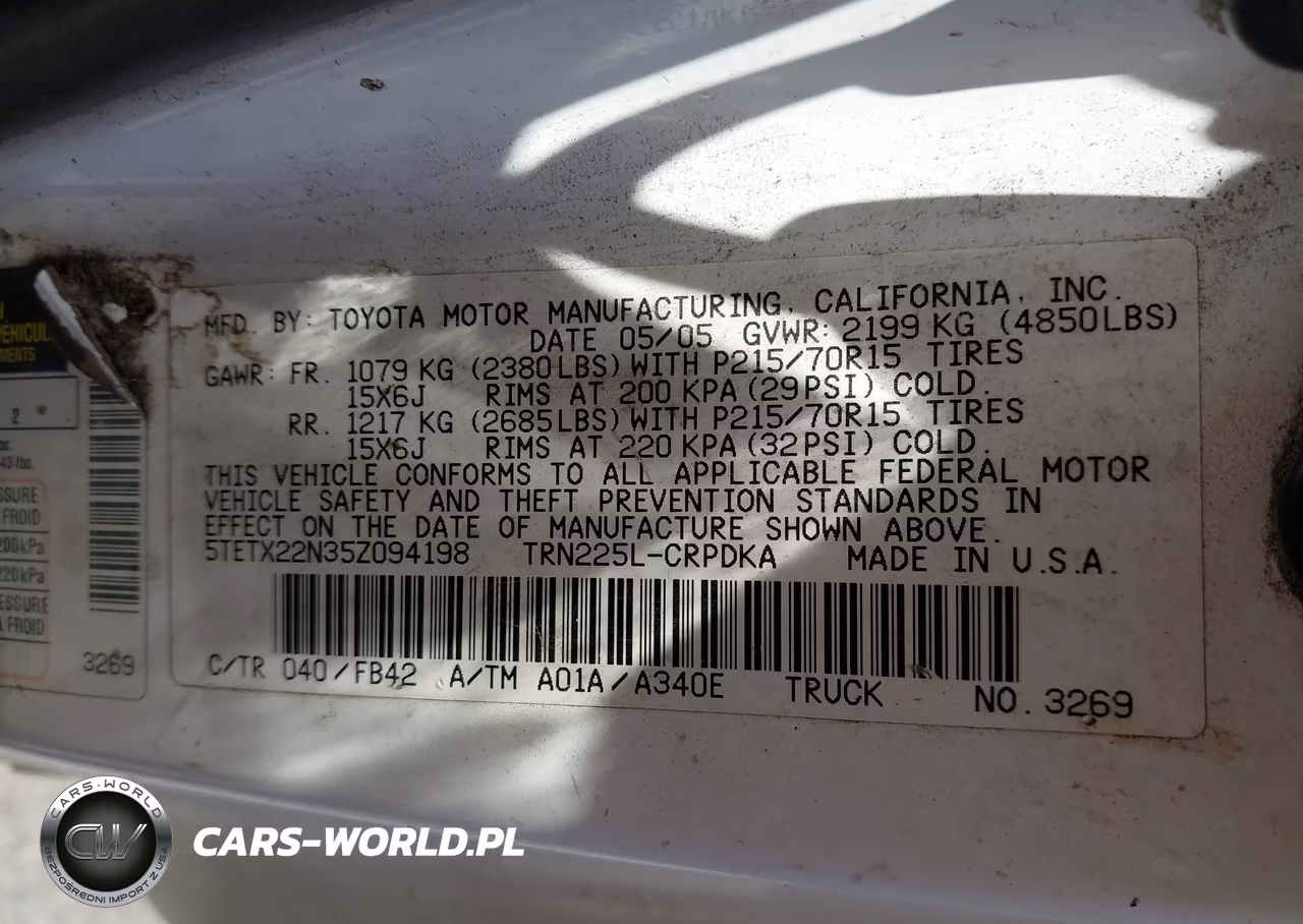 2005 Toyota Tacoma VIN:5TETX22N35Z094198 - 9