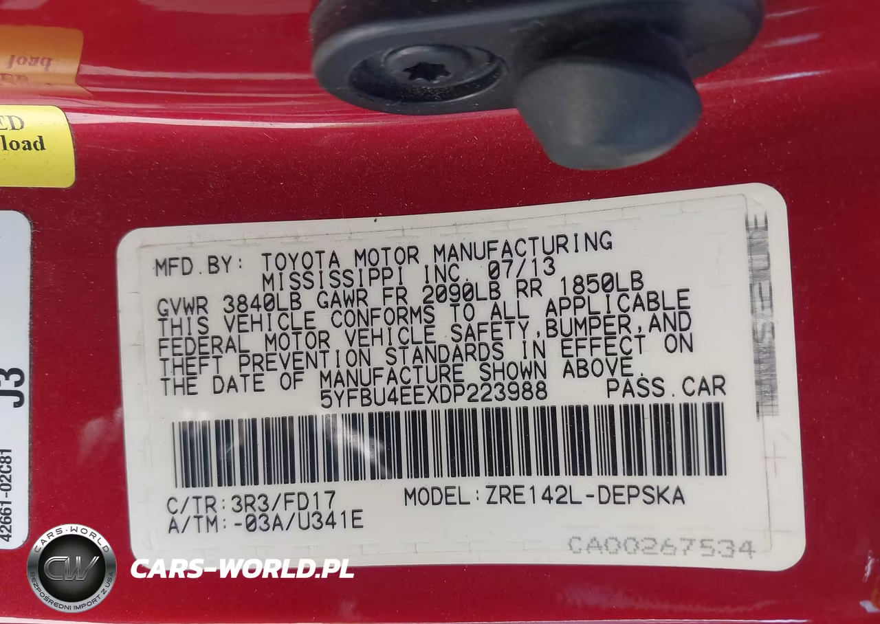 2013 Toyota Corolla S VIN:5YFBU4EEXDP223988 - 9