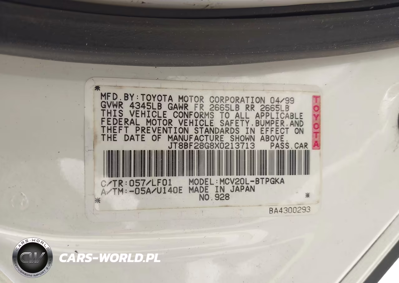1999 Lexus Es 300 VIN:JT8BF28G8X0213713 - 9