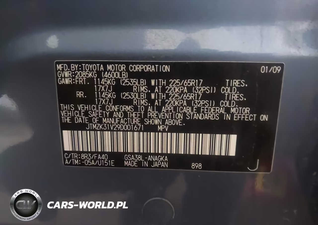 2009 Toyota Rav4 Limited V6 VIN:JTMZK31V29D001671 - 9