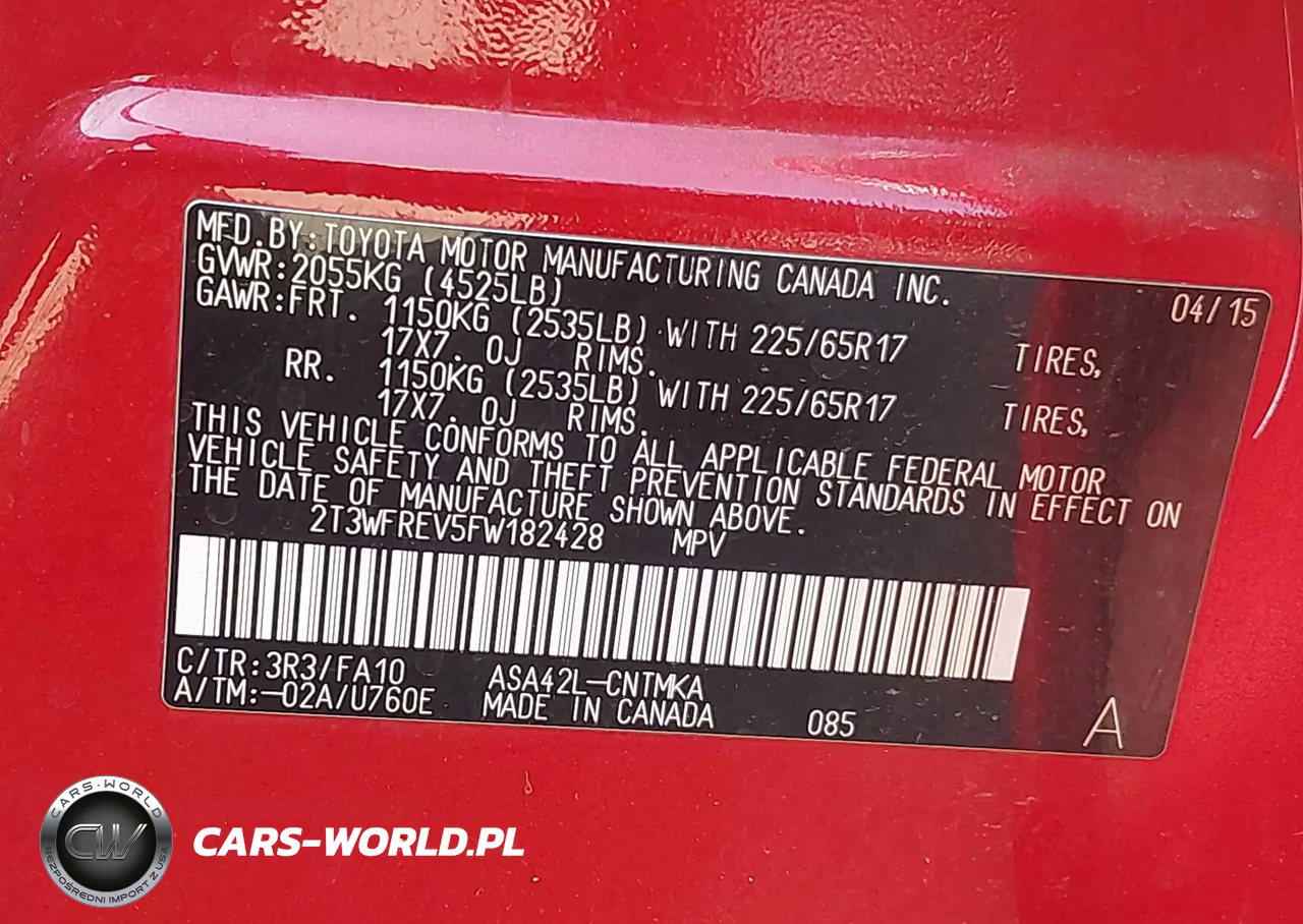 2015 Toyota Rav4 Xle VIN:2T3WFREV5FW182428 - 9