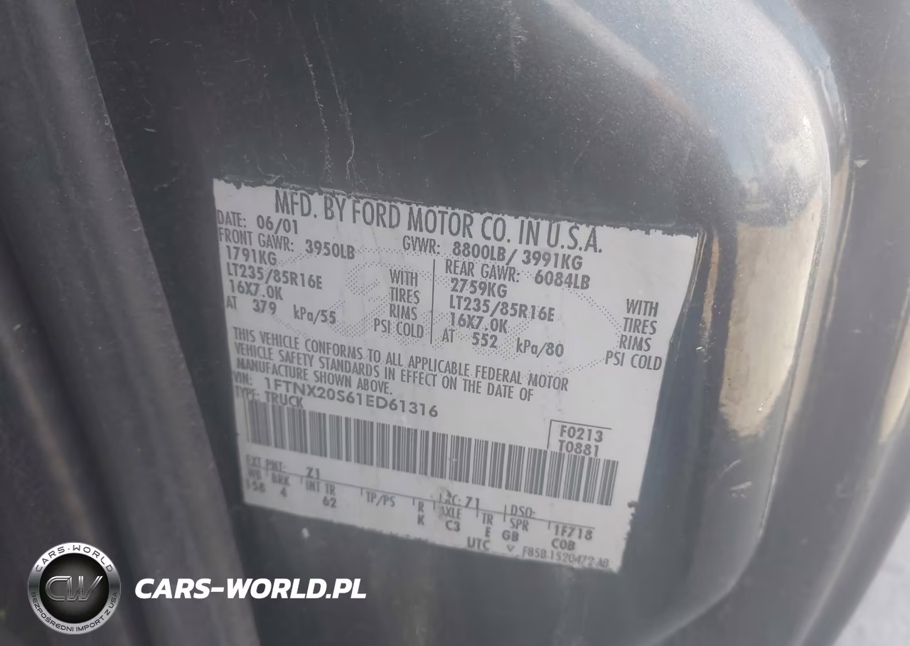 2001 Ford F-250 Lariat-Xl-Xlt VIN:1FTNX20S61ED61316 - 9