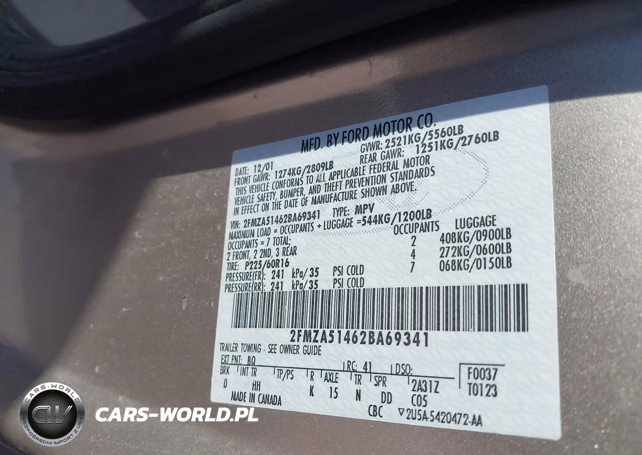 2002 Ford Windstar Lx VIN:2FMZA51462BA69341 - 9