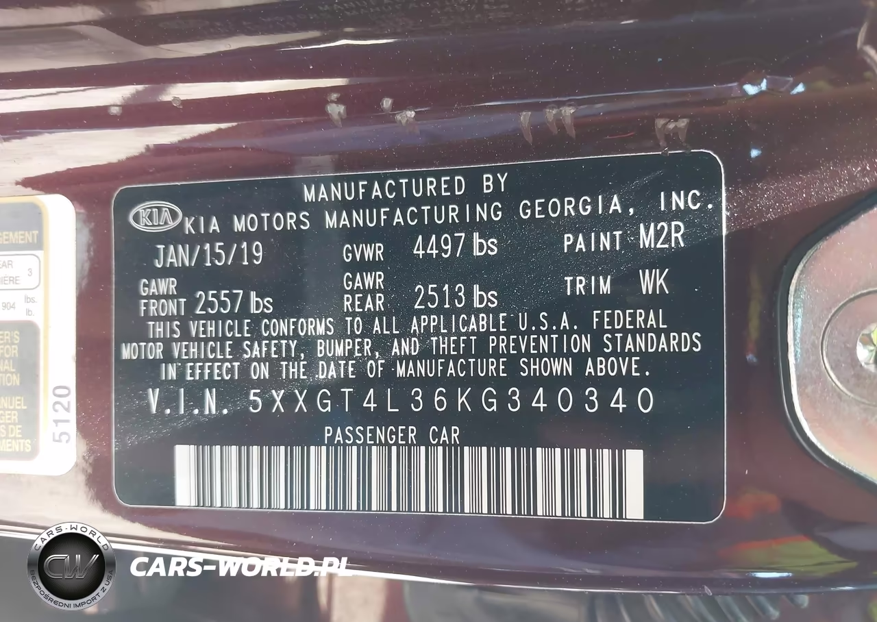 2019 Kia Optima Lx VIN:5XXGT4L36KG340340 - 9