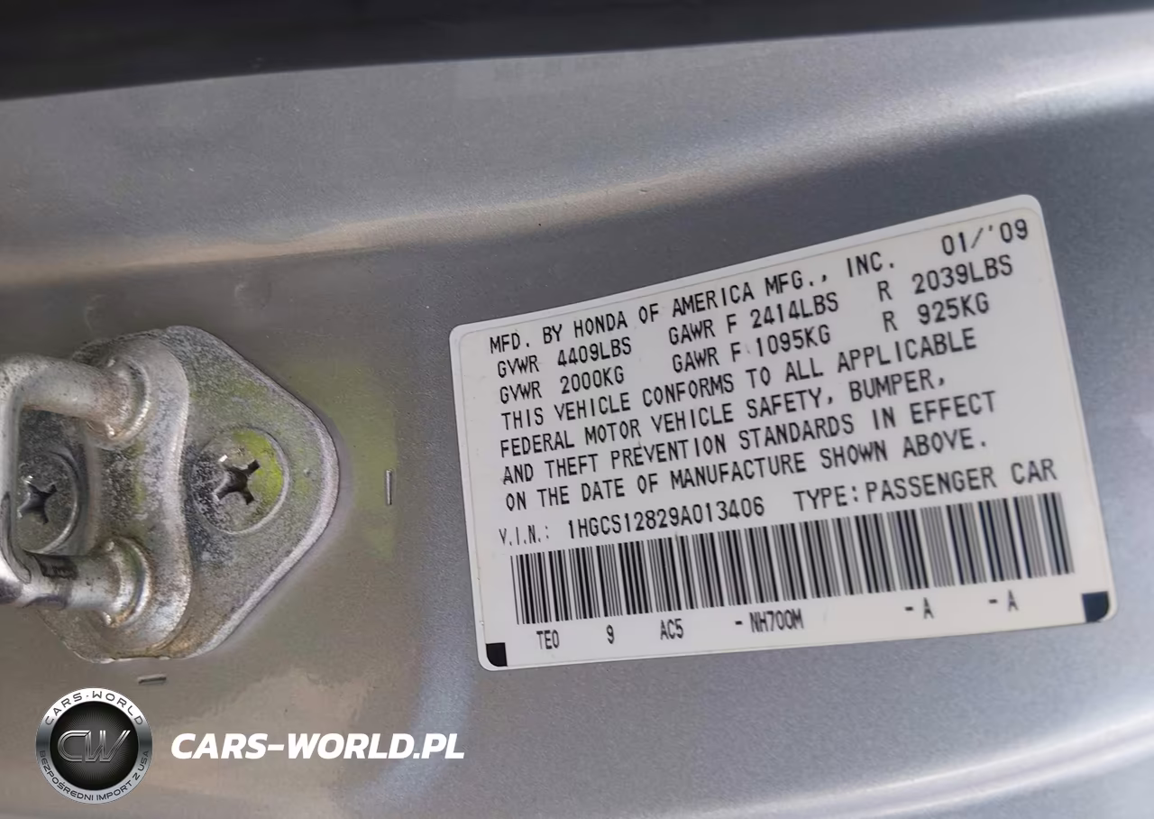 2009 Honda Accord 2.4 Ex-L VIN:1HGCS12829A013406 - 9
