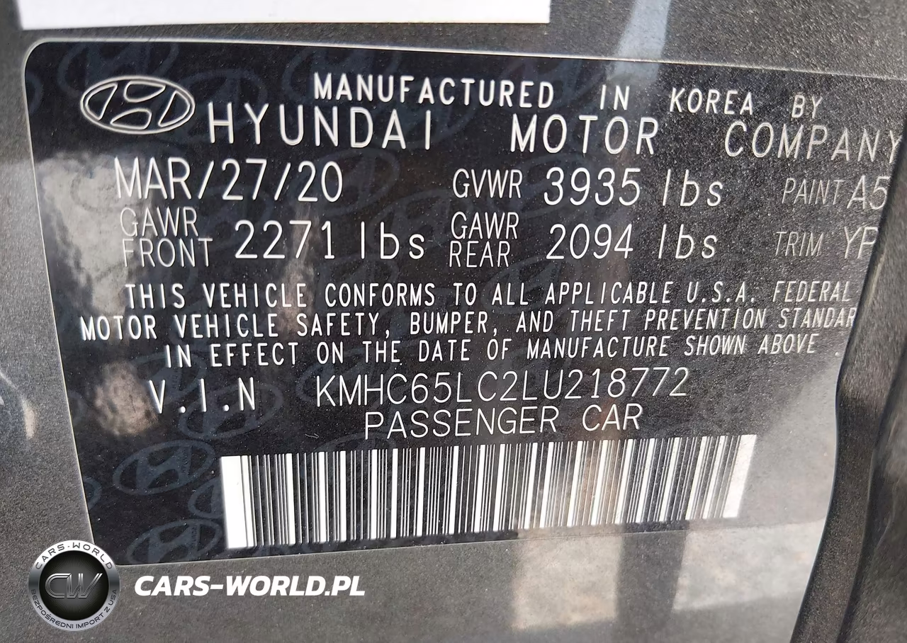 2020 Hyundai Ioniq Hybrid Blue VIN:KMHC65LC2LU218772 - 9