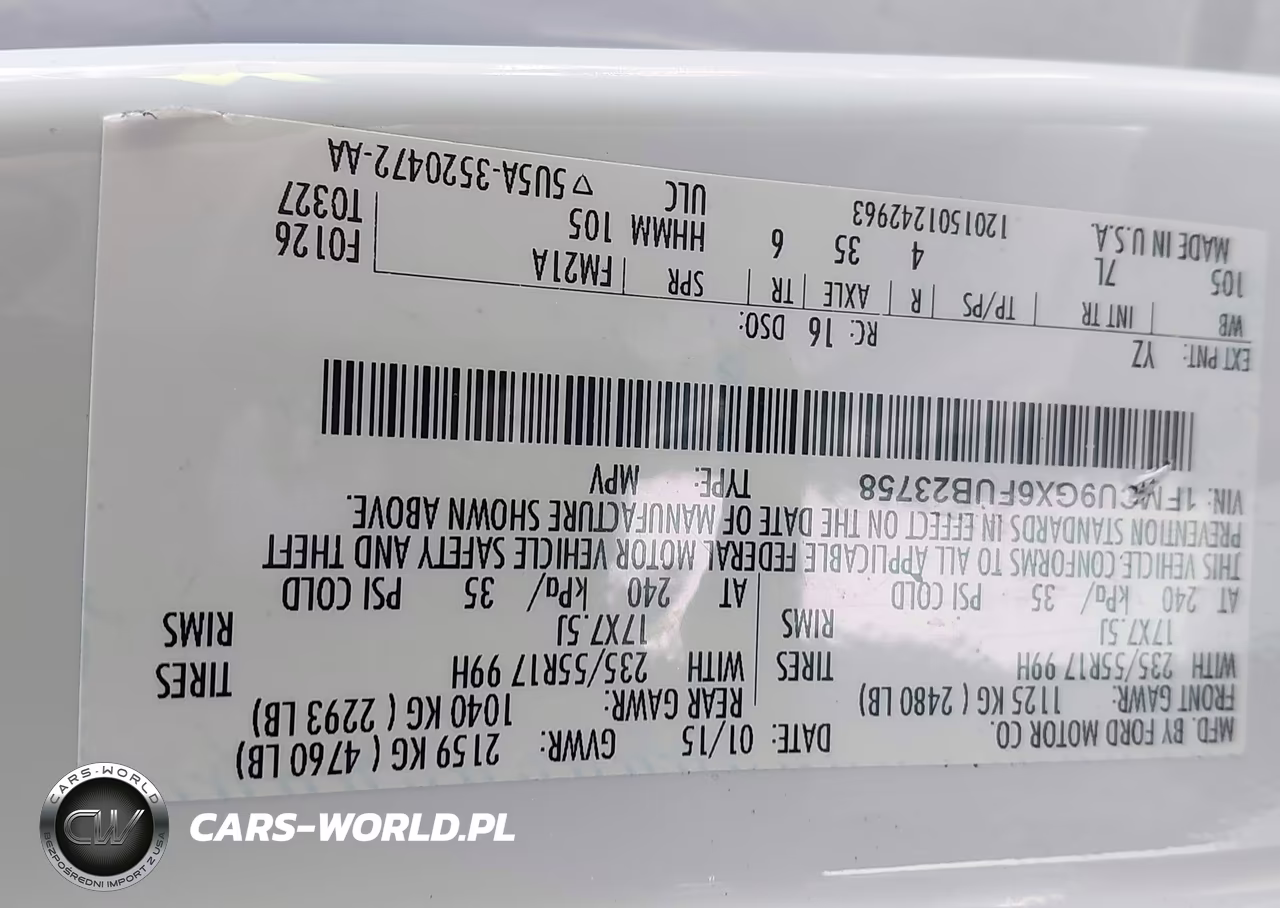 2015 Ford Escape Se VIN:1FMCU9GX6FUB23758 - 9