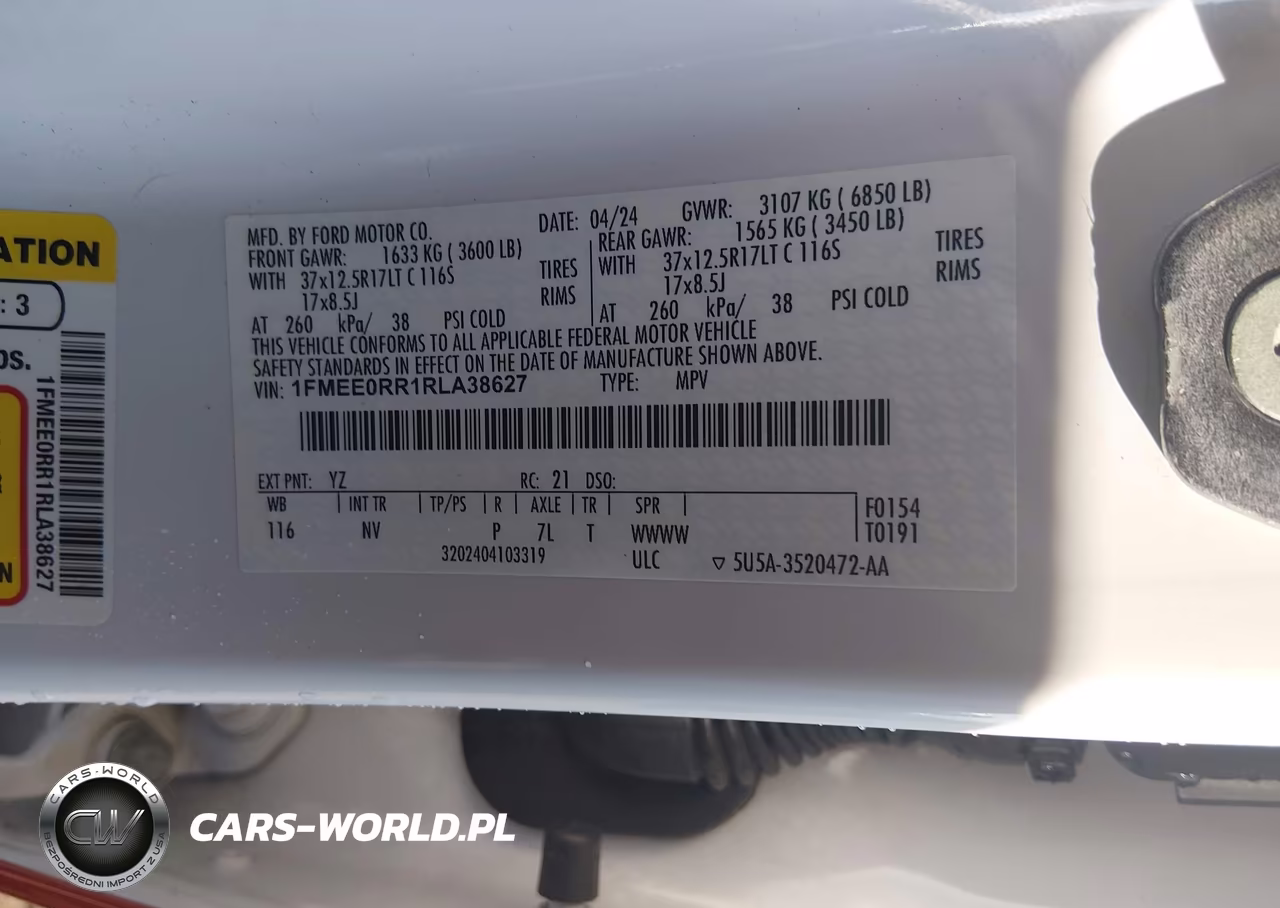 2024 Ford Bronco Raptor VIN:1FMEE0RR1RLA38627 - 9
