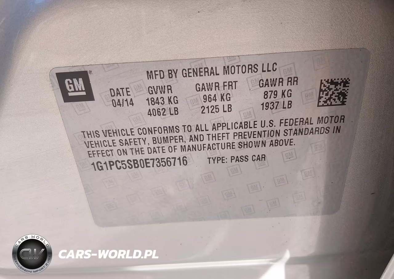 2014 Chevrolet Cruze 1Lt Auto VIN:1G1PC5SB0E7356716 - 9