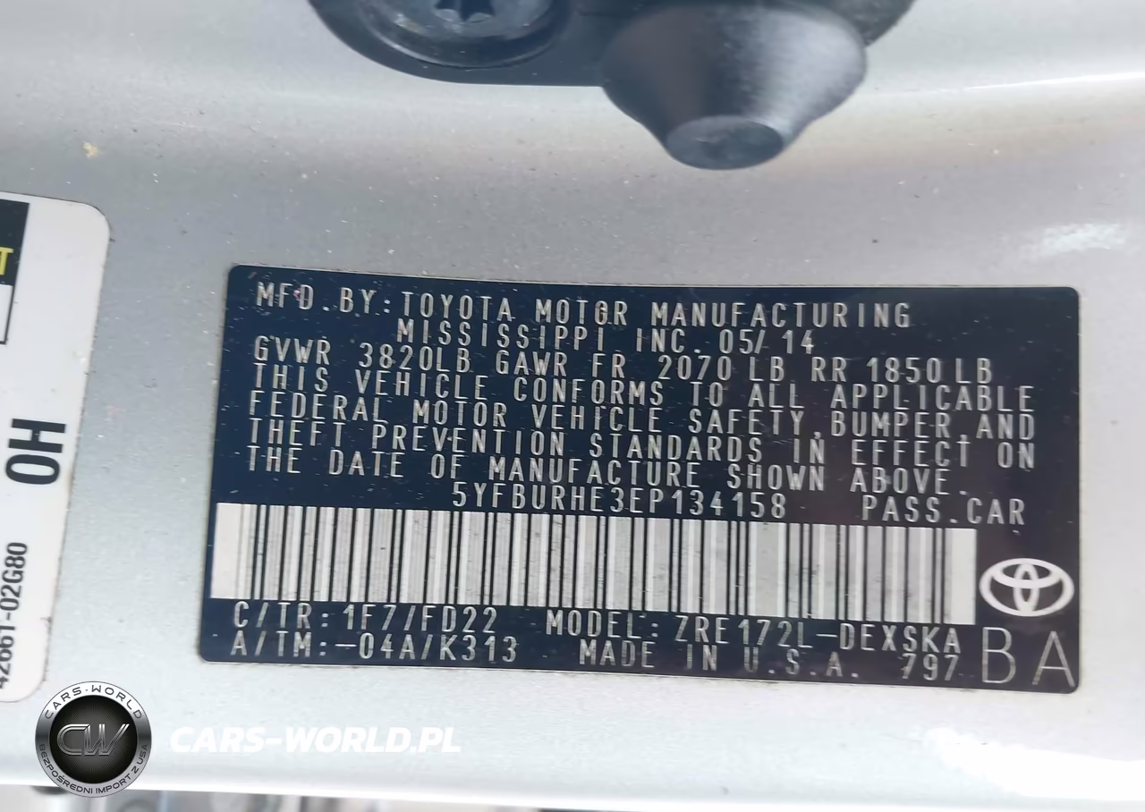 2014 Toyota Corolla S Plus VIN:5YFBURHE3EP134158 - 9