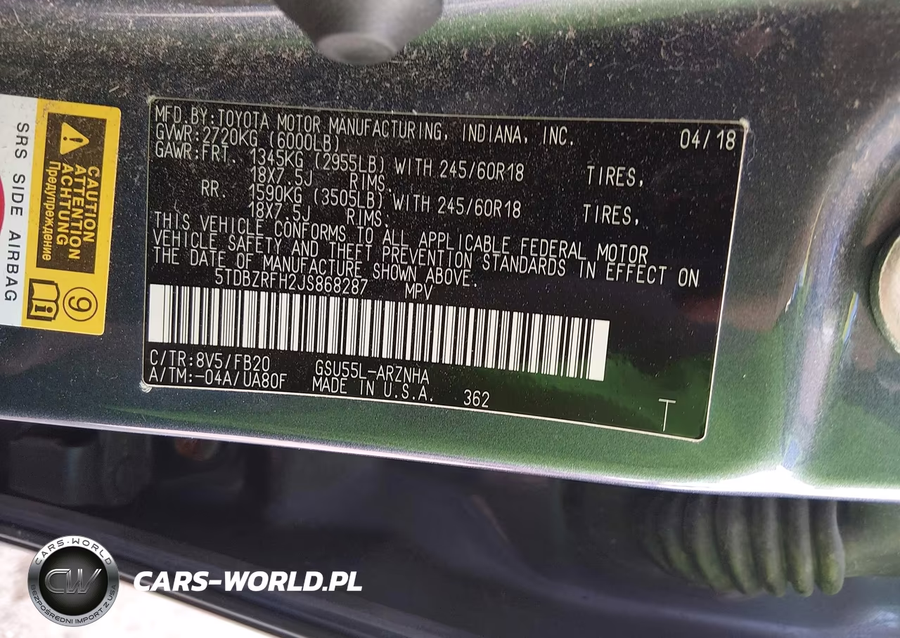 2018 Toyota Highlander Le VIN:5TDBZRFH2JS868287 - 9