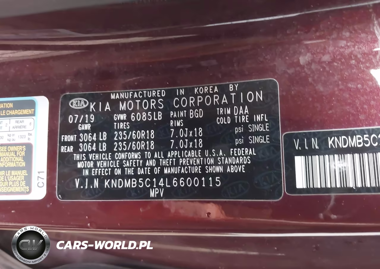 2020 Kia Sedona Ex VIN:KNDMB5C14L6600115 - 9