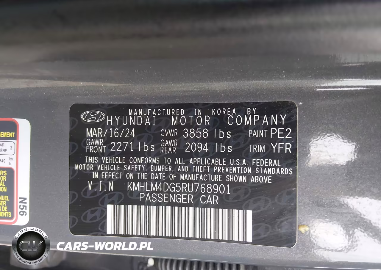 2024 Hyundai Elantra Sel VIN:KMHLM4DG5RU768901 - 9