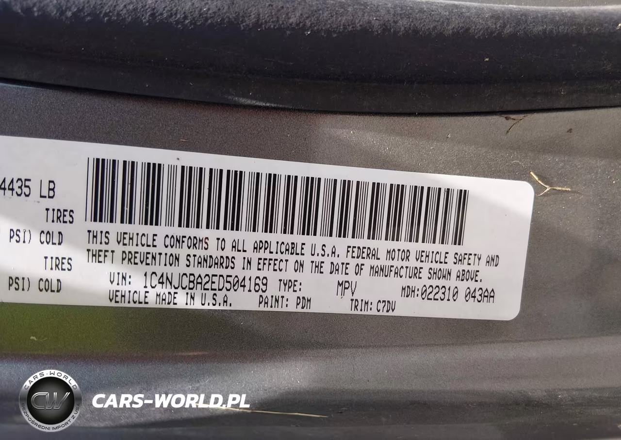 2014 Jeep Compass Sport VIN:1C4NJCBA2ED504169 - 9