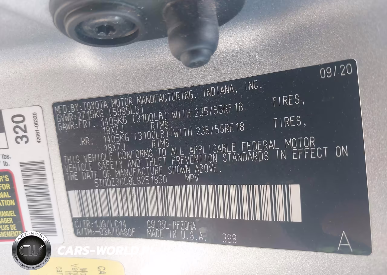 2020 Toyota Sienna Xle VIN:5TDDZ3DC8LS251850 - 9