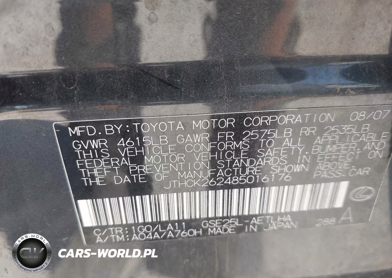 2008 Lexus Is 250 VIN:JTHCK262485016176 - 9