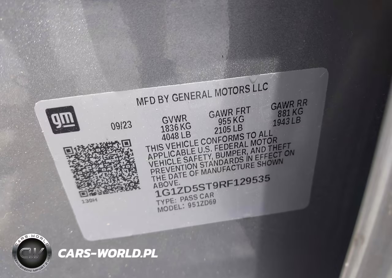 2024 Chevrolet Malibu Fwd 1Lt VIN:1G1ZD5ST9RF129535 - 9