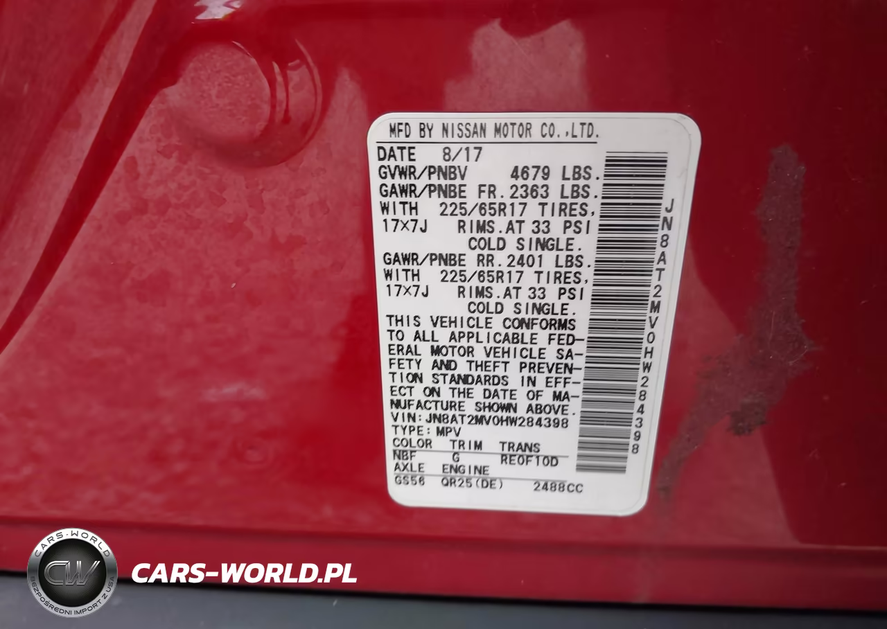 2017 Nissan Rogue Sv VIN:JN8AT2MV0HW284398 - 9