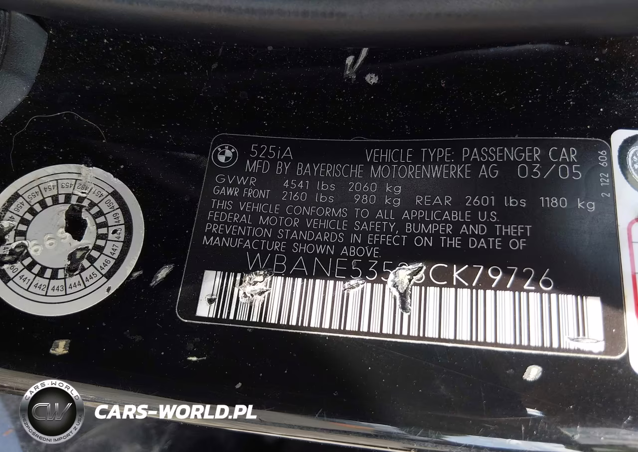 2006 BMW 525I VIN:WBANE53526CK79726 - 9