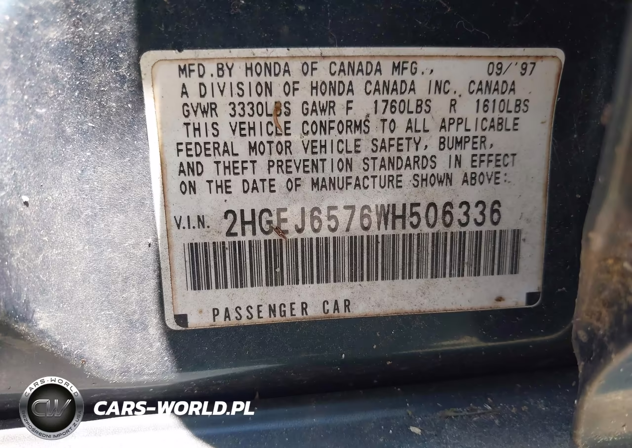 1998 Honda Civic Lx VIN:2HGEJ6576WH506336 - 9
