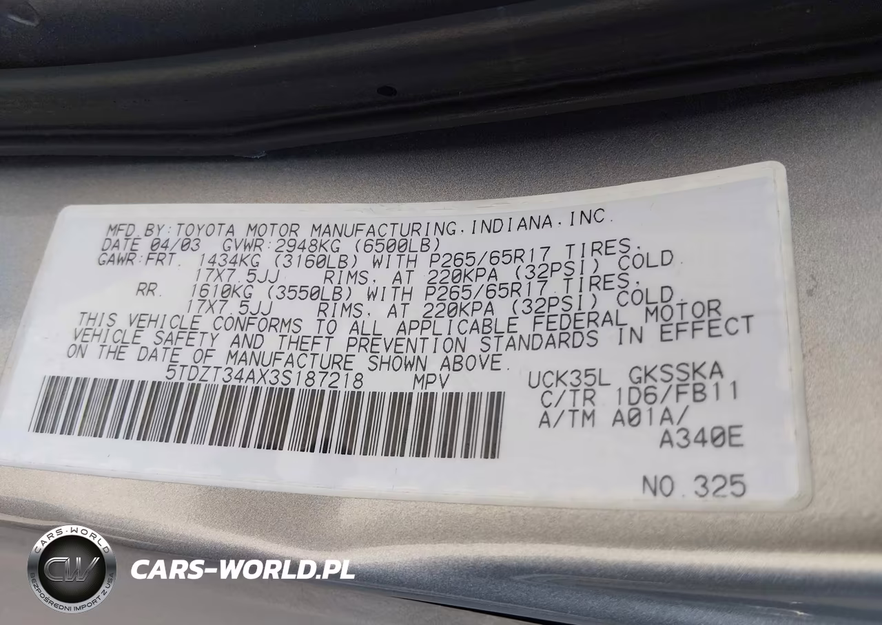 2003 Toyota Sequoia Sr5 V8 VIN:5TDZT34AX3S187218 - 9