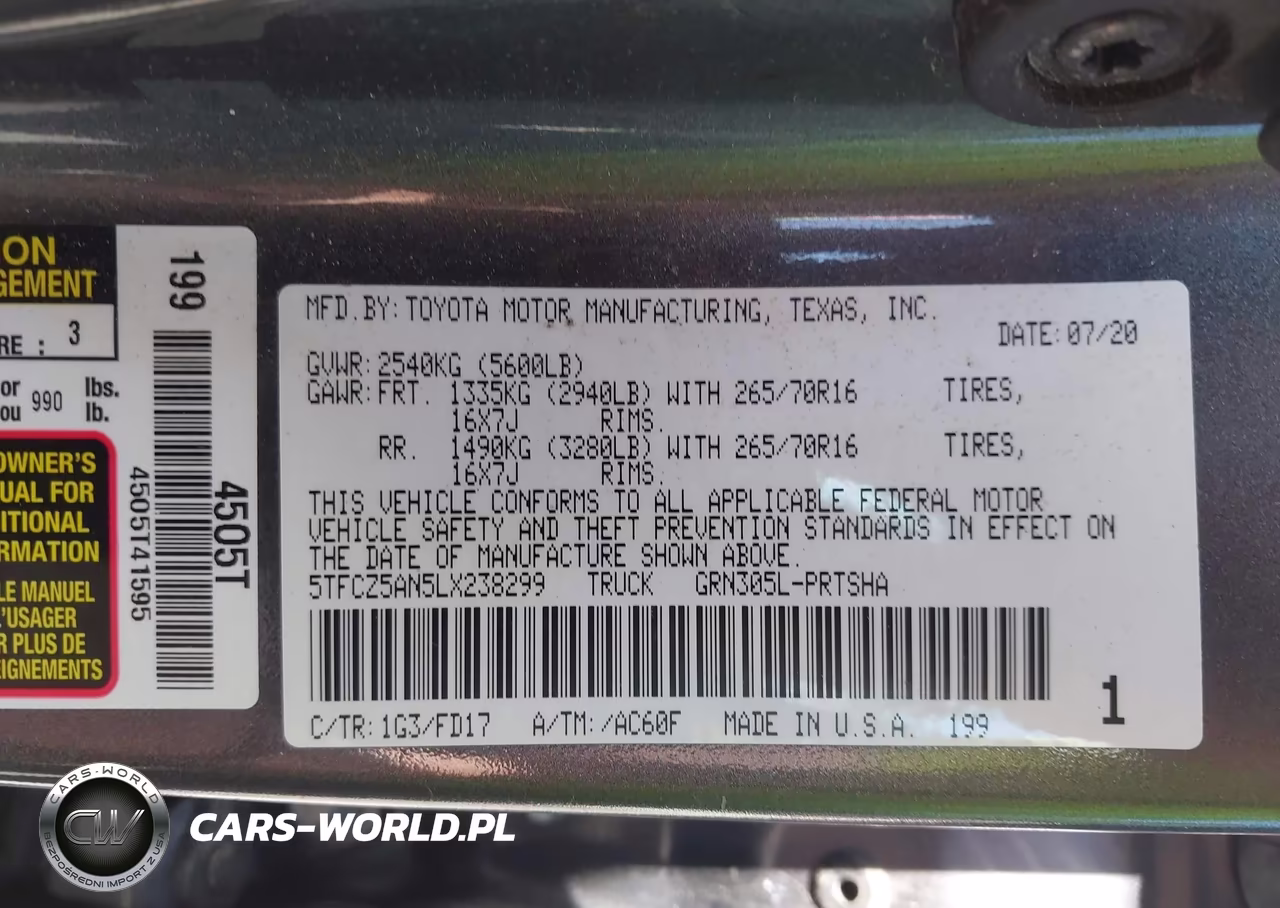 2020 Toyota Tacoma Trd Off-Road VIN:5TFCZ5AN5LX238299 - 9