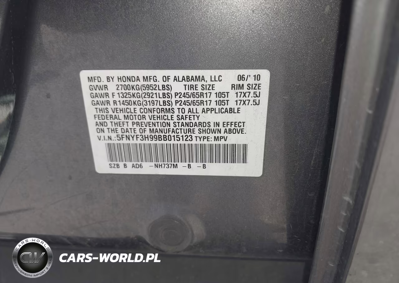 2011 Honda Pilot Touring VIN:5FNYF3H99BB015123 - 9