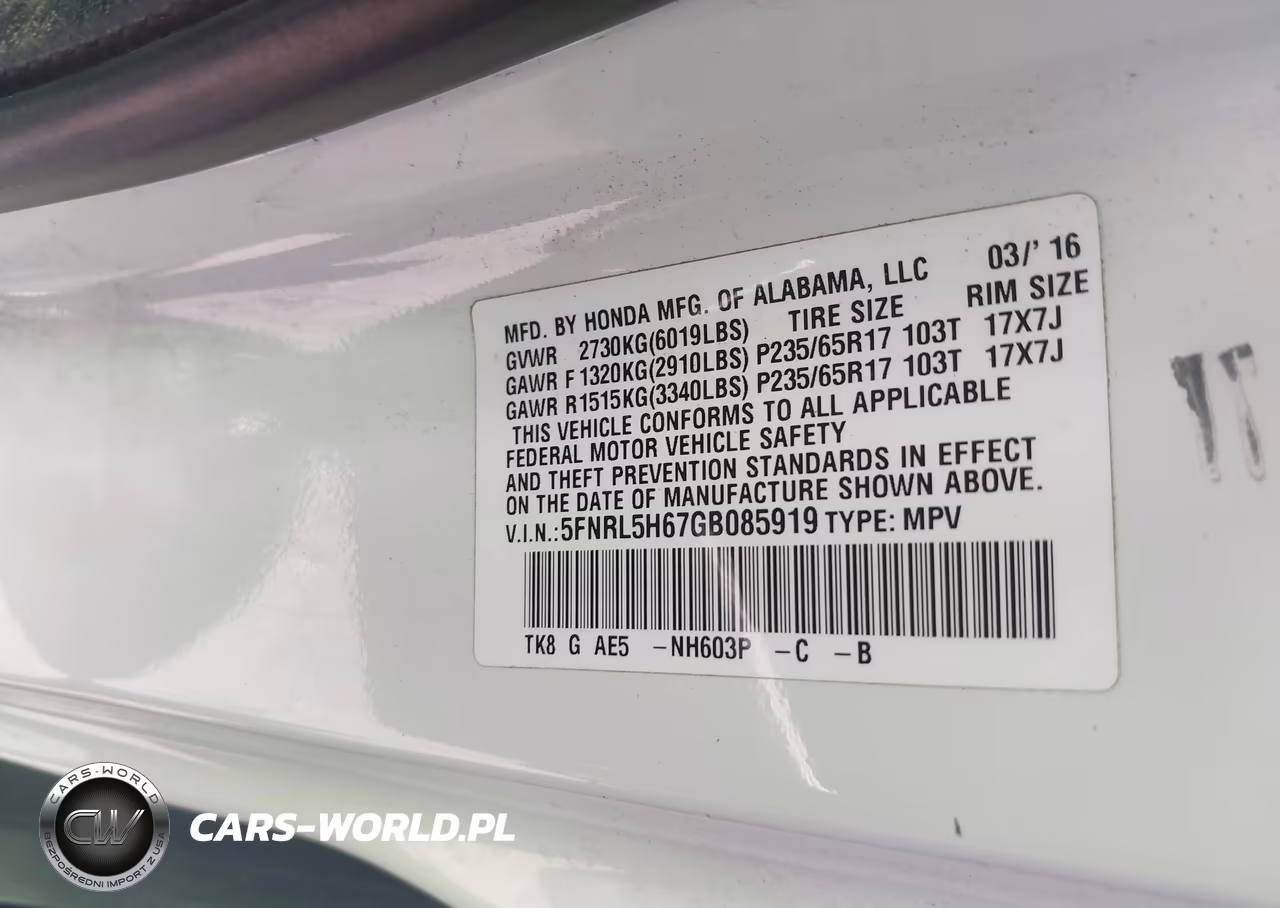 2016 Honda Odyssey Ex-L VIN:5FNRL5H67GB085919 - 9