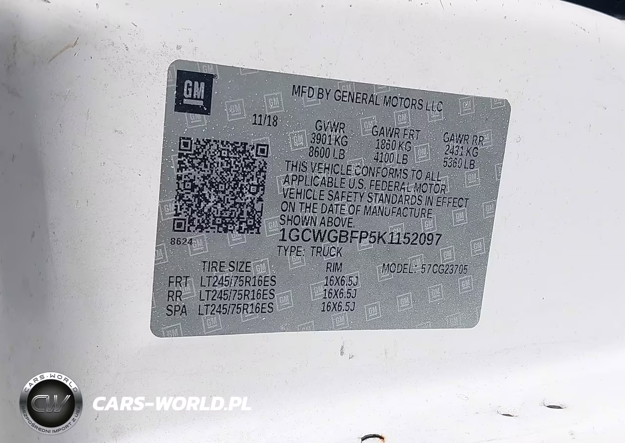 2019 Chevrolet Express 2500 Work Van VIN:1GCWGBFP5K1152097 - 9
