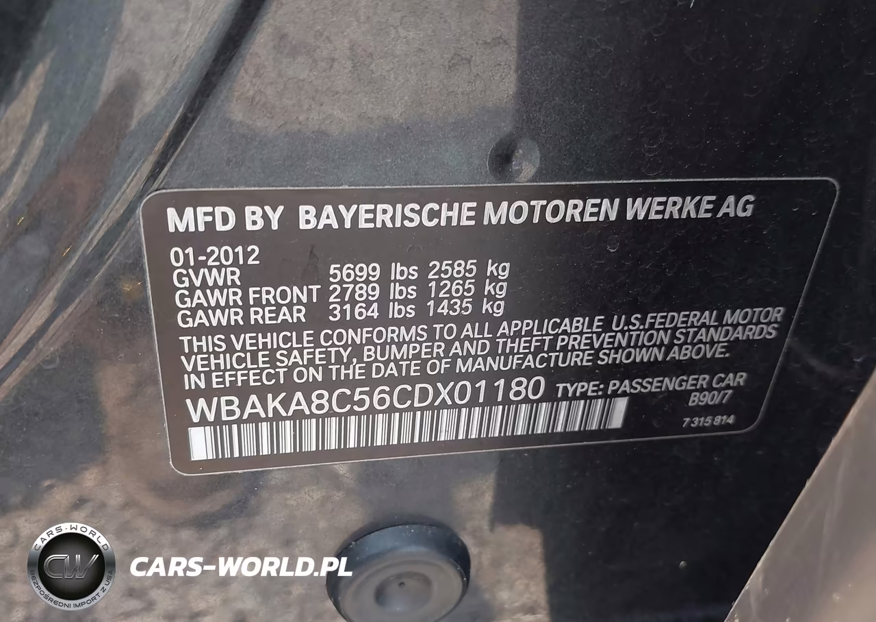 2012 BMW 750I VIN:WBAKA8C56CDX01180 - 9