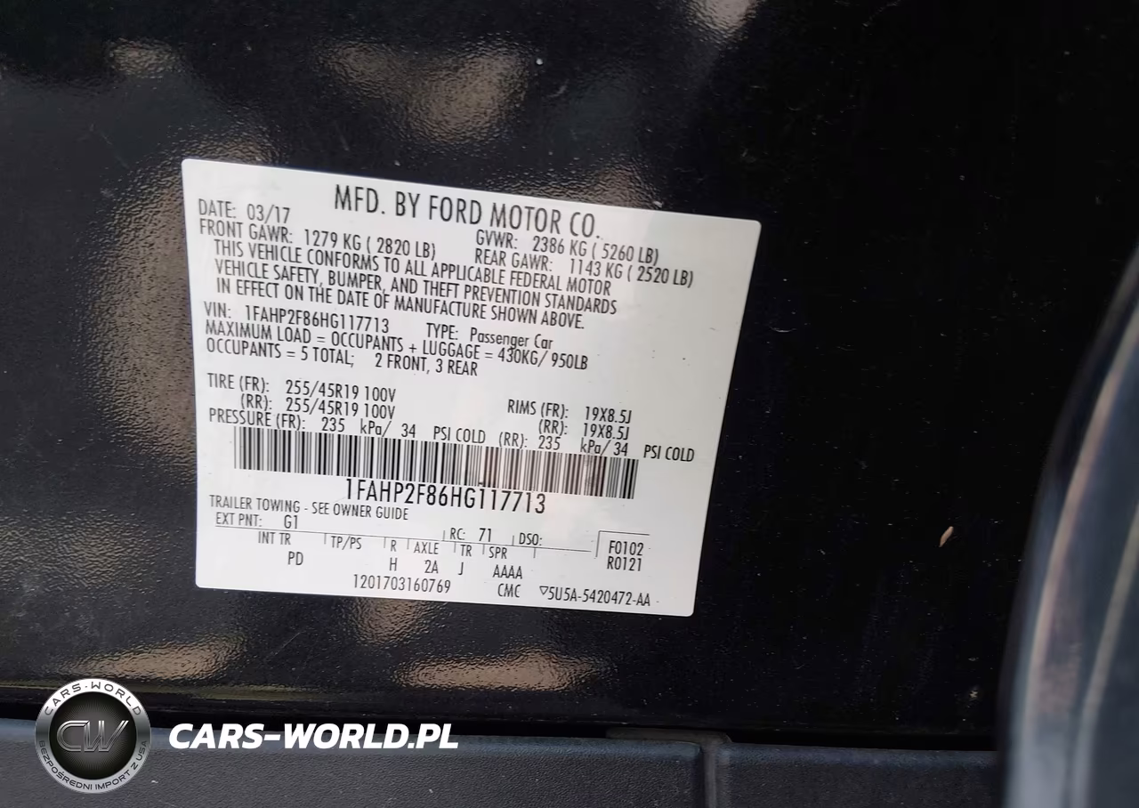 2017 Ford Taurus Limited VIN:1FAHP2F86HG117713 - 9