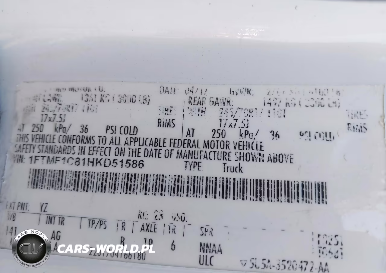 2017 Ford F-150 Xl VIN:1FTMF1C81HKD51586 - 9