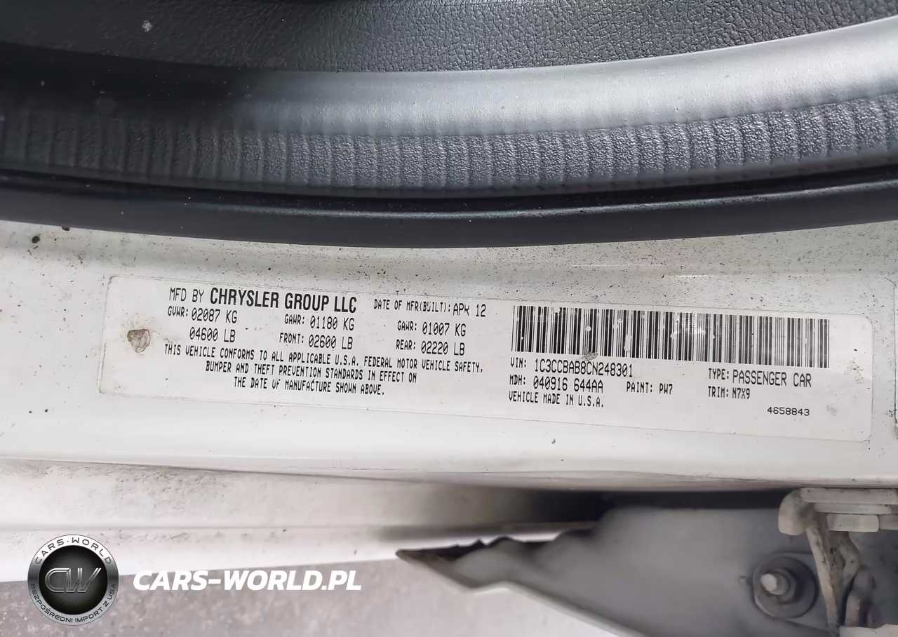 2012 Chrysler 200 VIN:1C3CCBAB8CN248301 - 9