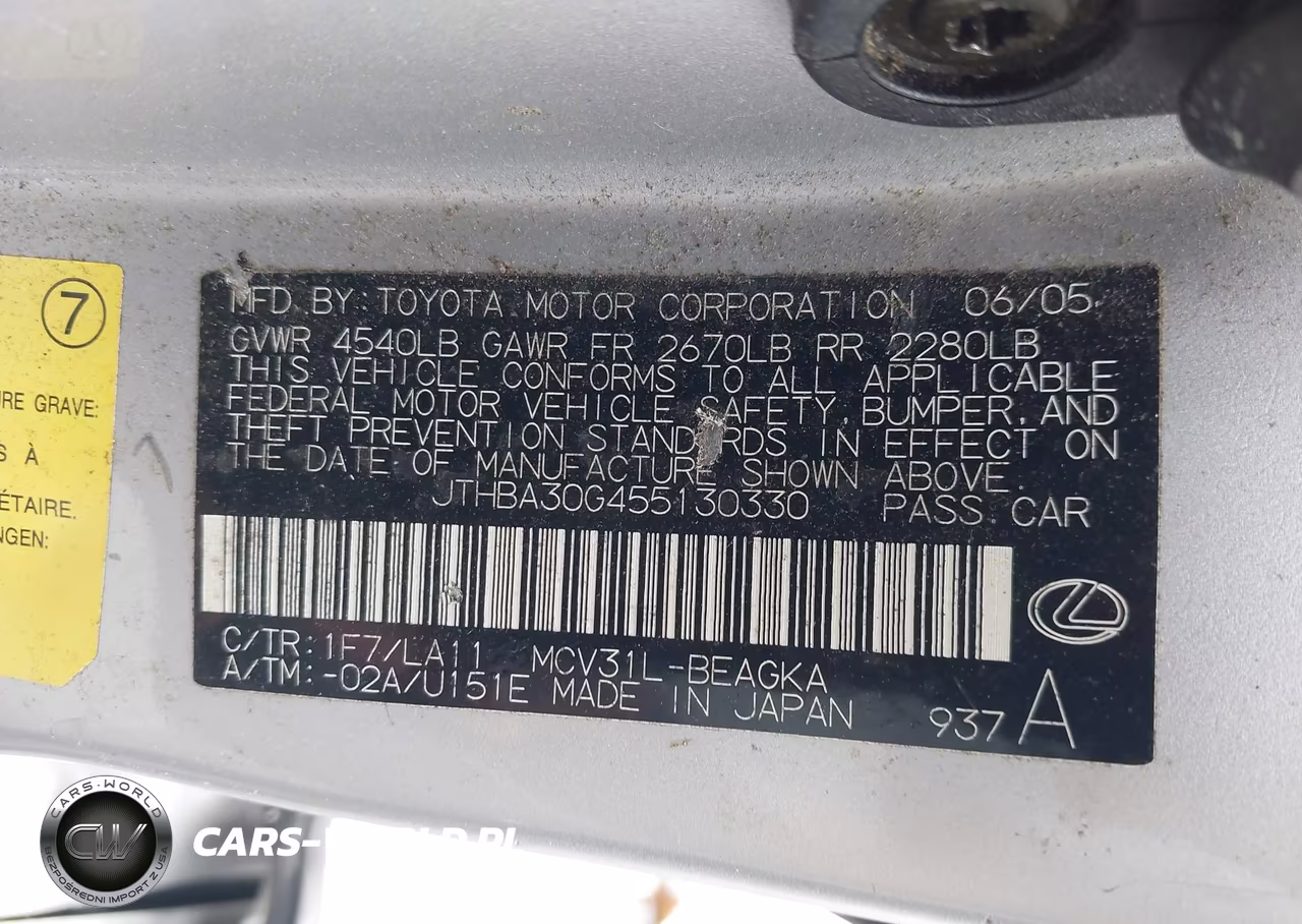 2005 Lexus Es 330 VIN:JTHBA30G455130330 - 9