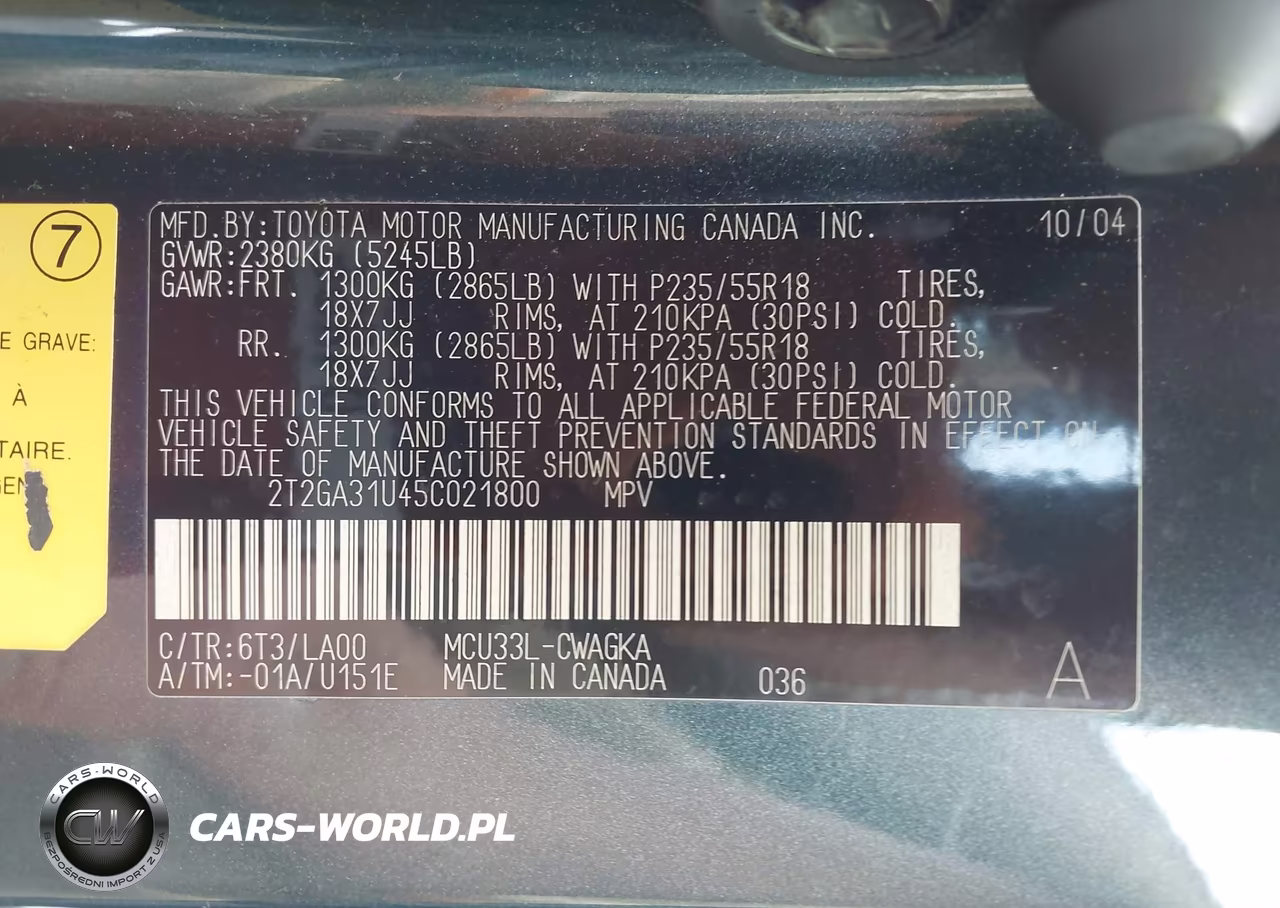 2005 Lexus Rx 330 VIN:2T2GA31U45C021800 - 9
