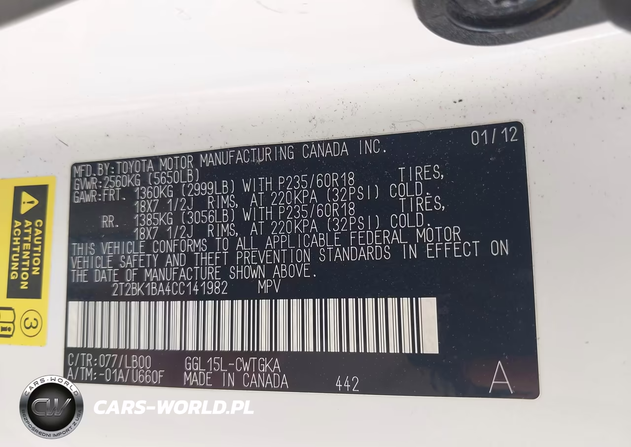 2012 Lexus Rx 350 VIN:2T2BK1BA4CC141982 - 9