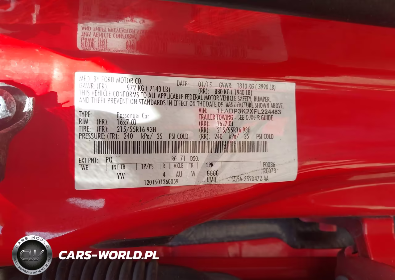 2015 Ford Focus Se VIN:1FADP3K2XFL224483 - 9