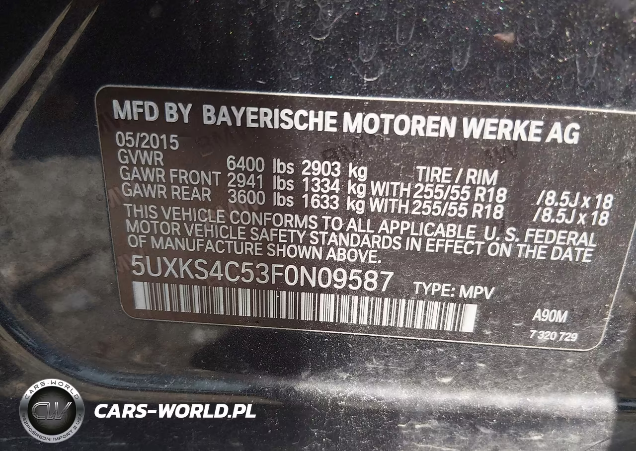 2015 BMW X5 xDrive35D VIN:5UXKS4C53F0N09587 - 9