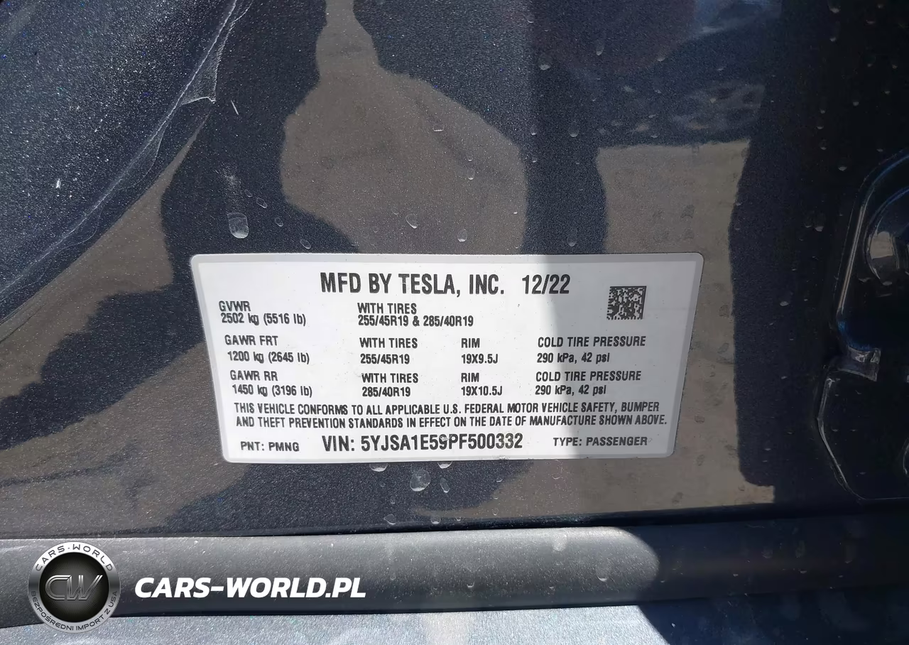 2023 Tesla Model S Dual Motor All-Wheel Drive-Standard Range VIN:5YJSA1E59PF500332 - 9