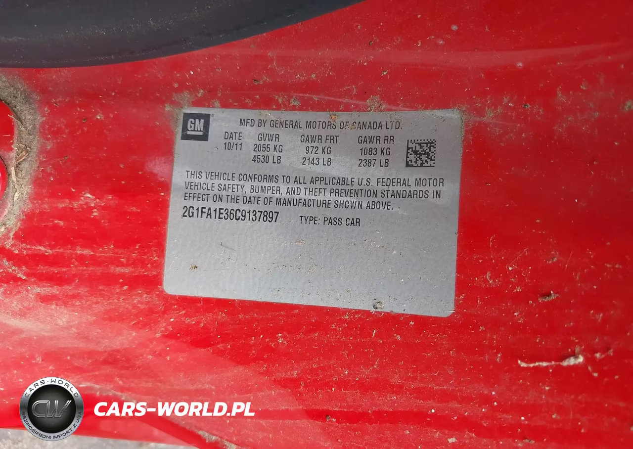 2012 Chevrolet Camaro 2Ls VIN:2G1FA1E36C9137897 - 9