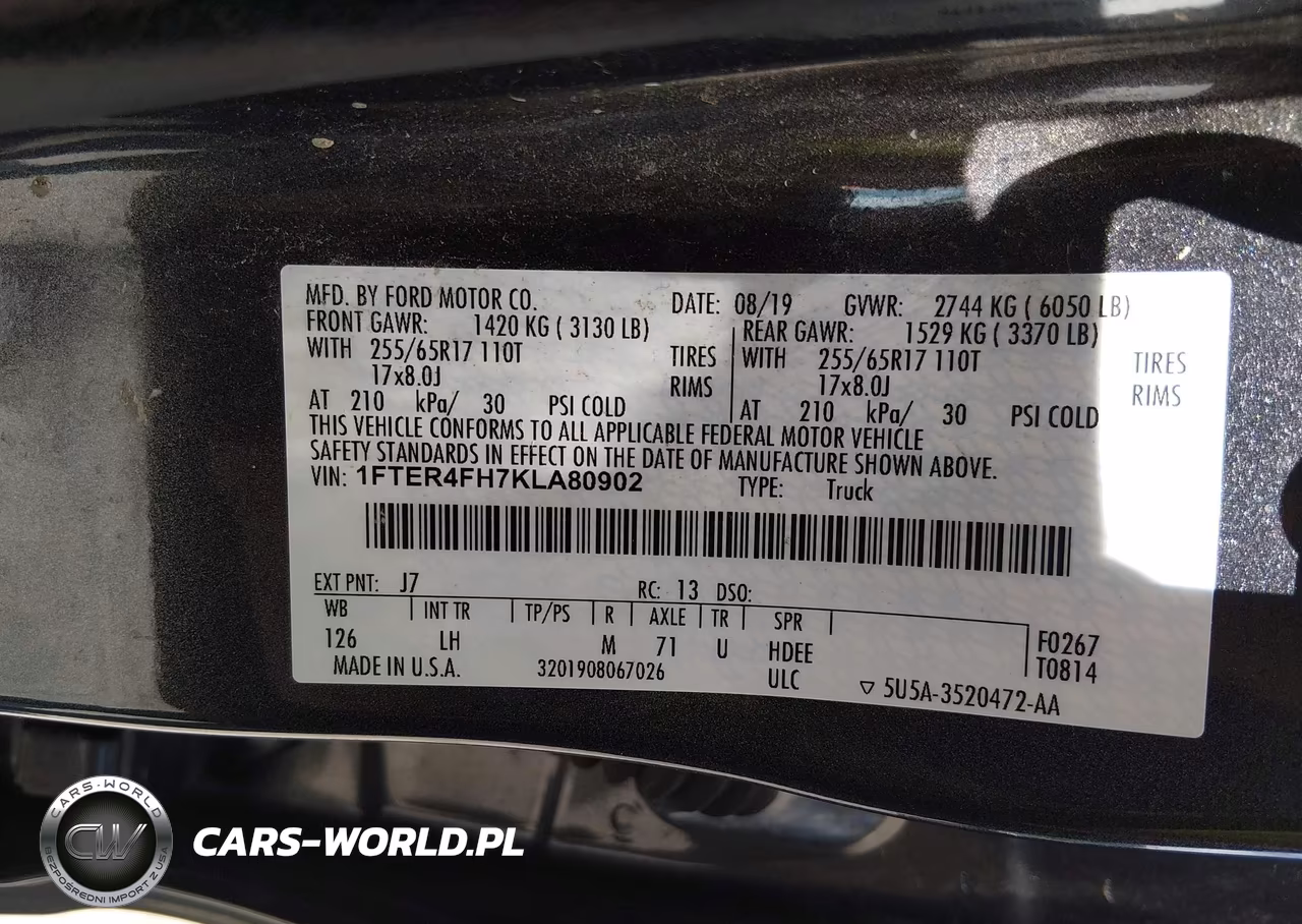 2019 Ford Ranger Xlt VIN:1FTER4FH7KLA80902 - 9