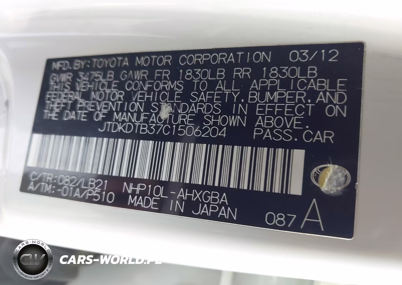 2012 Toyota Prius C Four VIN:JTDKDTB37C1506204 - 9