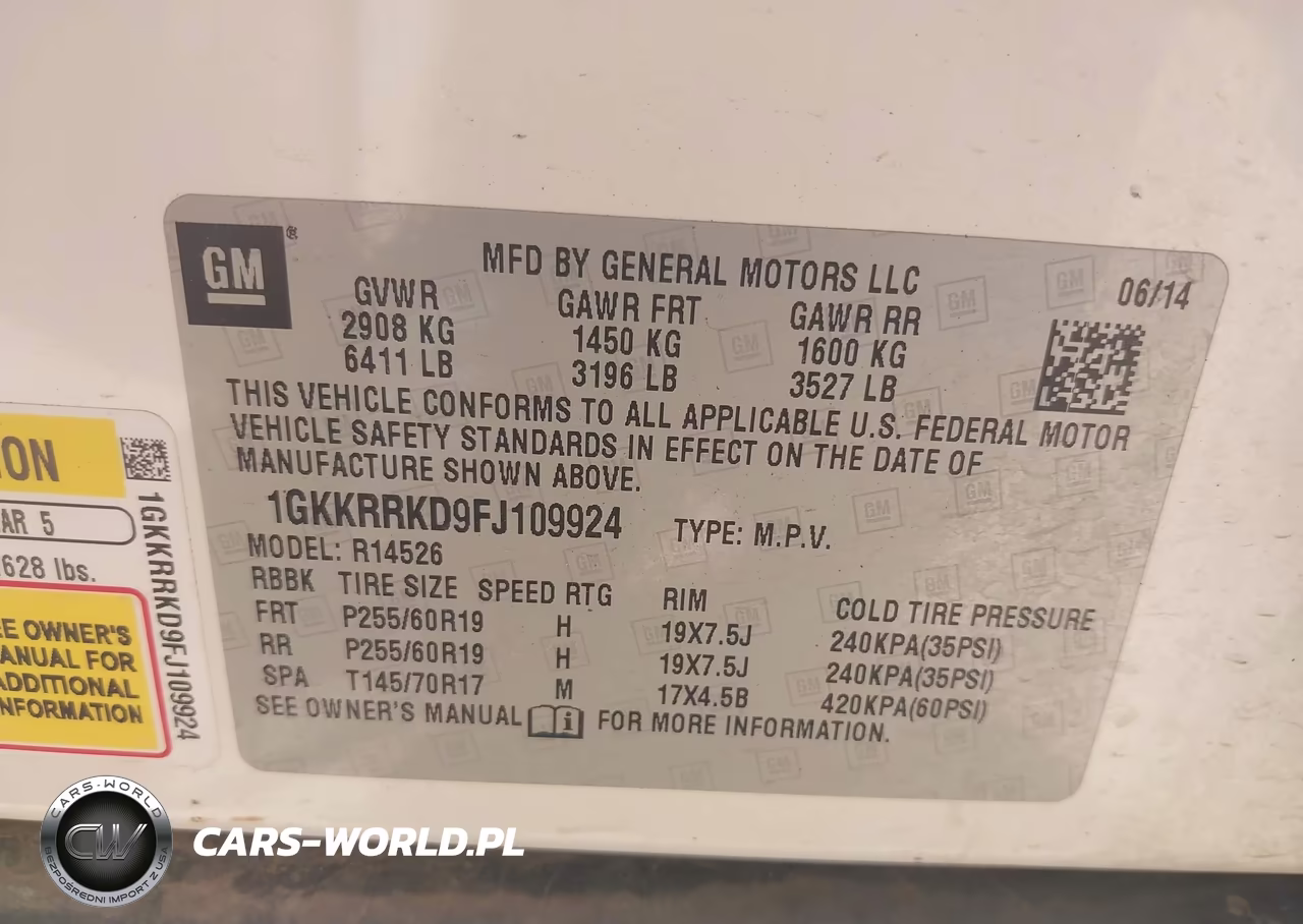 2015 GMC Acadia Slt-1 VIN:1GKKRRKD9FJ109924 - 9