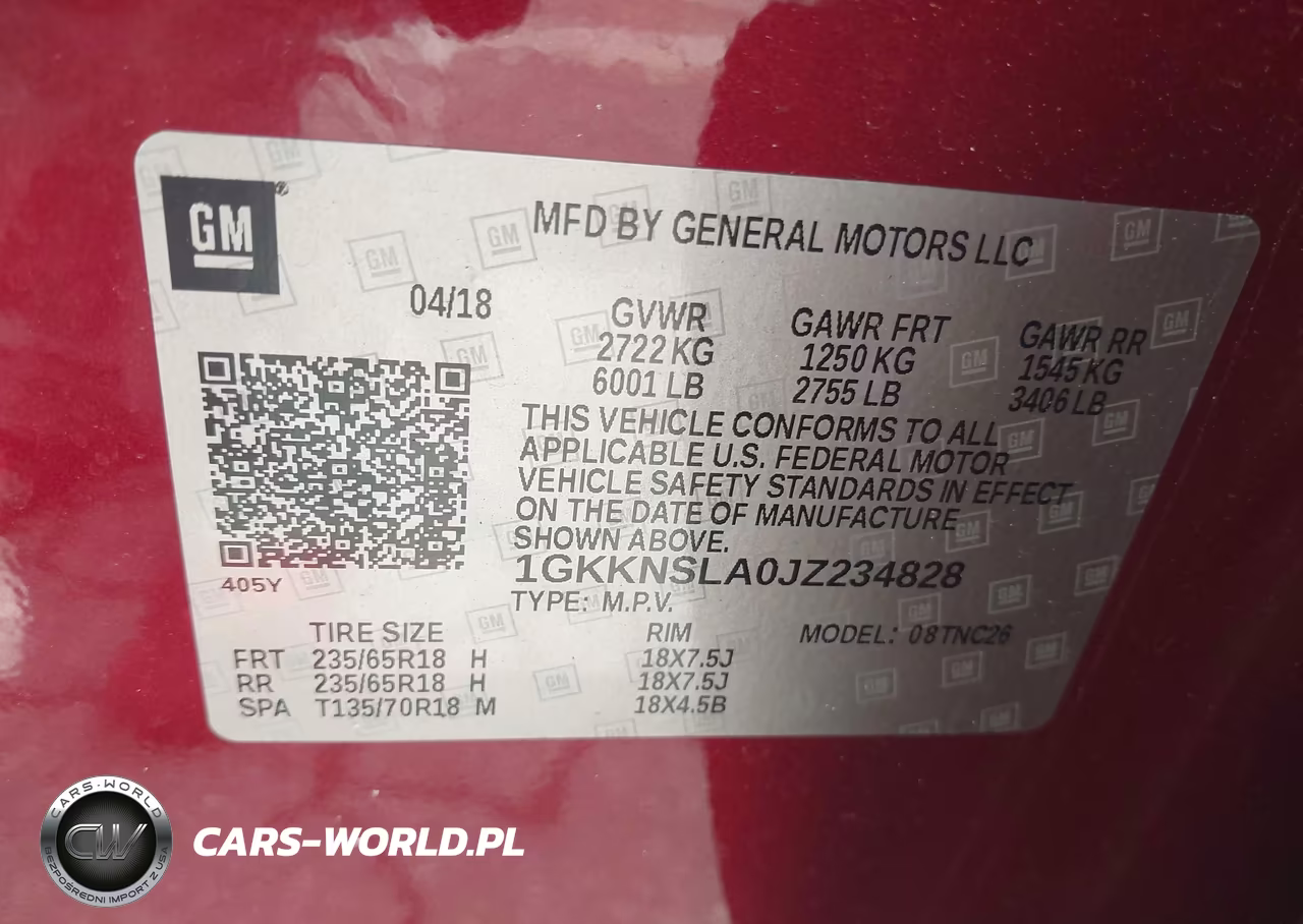 2018 GMC Acadia Sle-2 VIN:1GKKNSLA0JZ234828 - 9